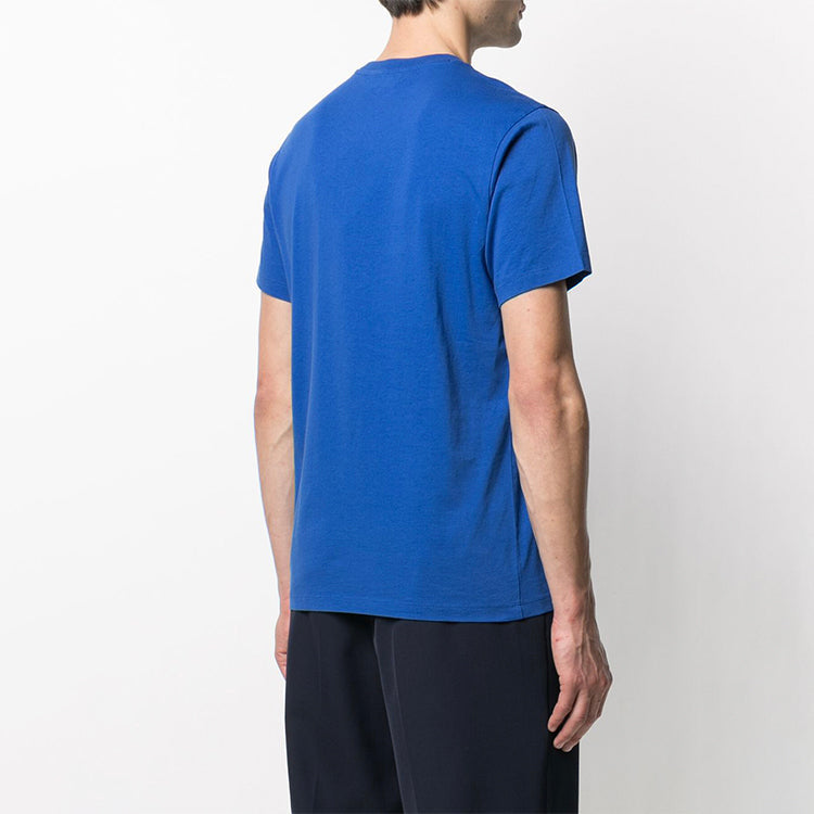 Men's KENZO SS21 Solid Color Tiger Head Printing Pattern Short Sleeve Royal blue FB55TS0204YA-71