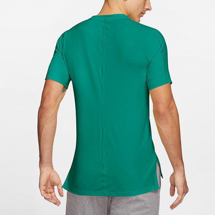 Nike Yoga Dri-FIT Sports Quick Dry Short Sleeve Green BV4035-370