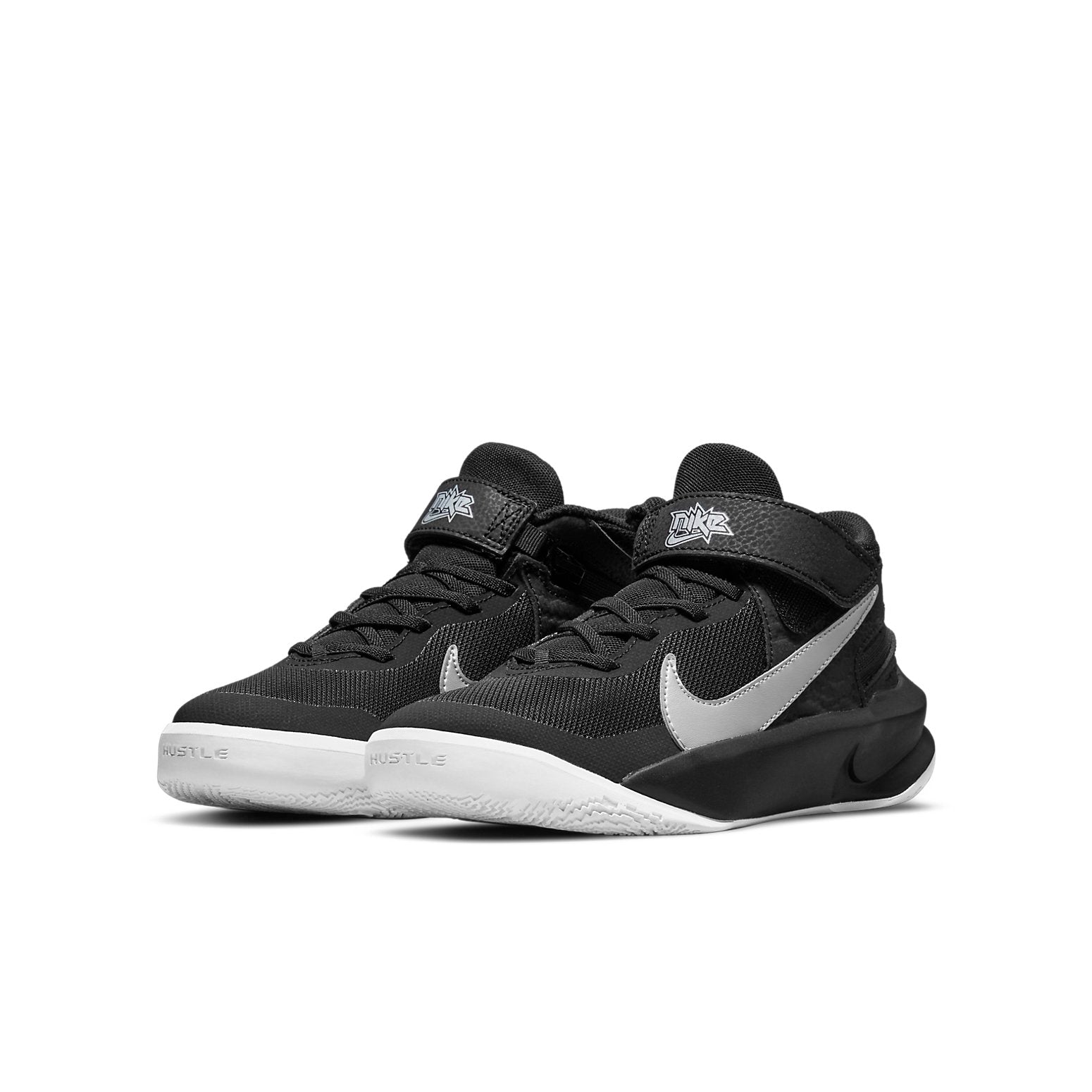 (GS) Nike Team Hustle D10 FlyEase 'Black Metallic Silver' DD7303-004