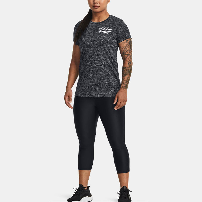 (WMNS) Under Armour Tech Twist Graphic Short Sleeve T-Shirt 'Dark Grey' 1379489-001