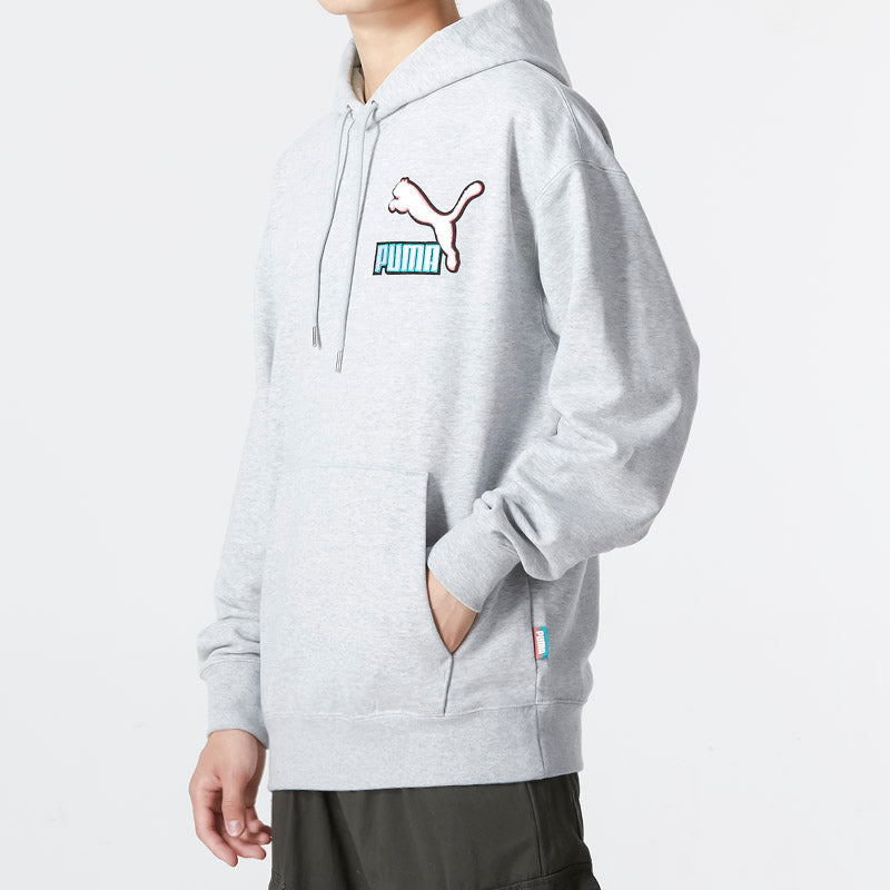 PUMA Colorblock Fandom Logo Hoodie 'Grey' 537749-04