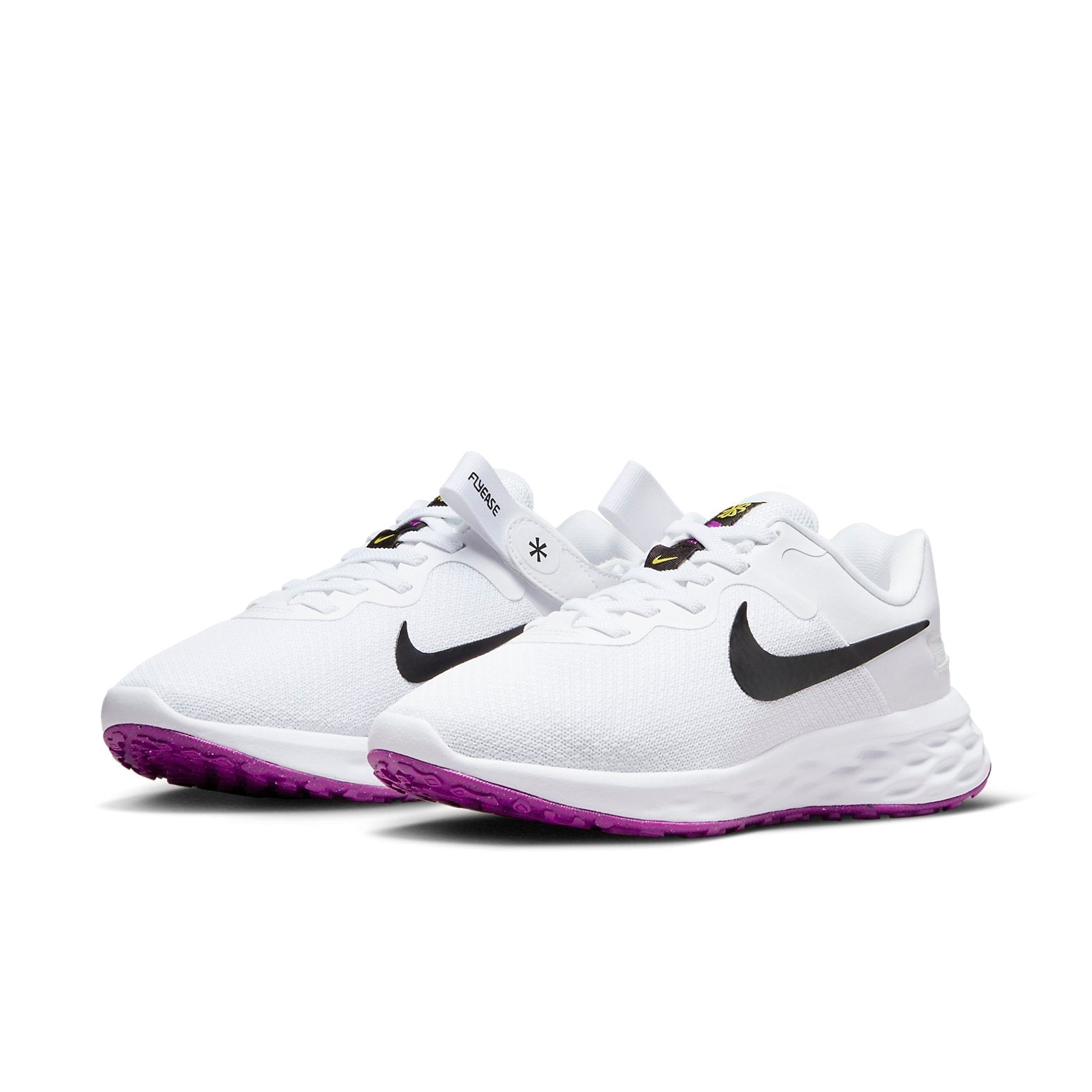 (WMNS) Nike Revolution 6 FlyEase Next Nature 'White Black Purple' DC8998-101
