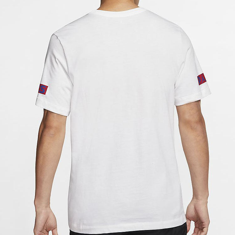Air Jordan SS20 As M J Psg Logo Tee Paris Saint-Germain Flying Man Pattern Short Sleeve White BQ8385-100