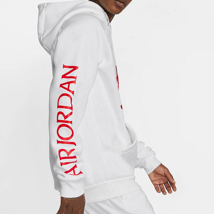 Air Jordan Jumpman Classics logo Printing Fleece Lined Stay Warm Pullover White BV6011-100