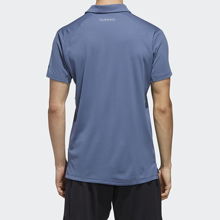 adidas Sports Tennis Short Sleeve Polo Shirt Blue Gray DY7503