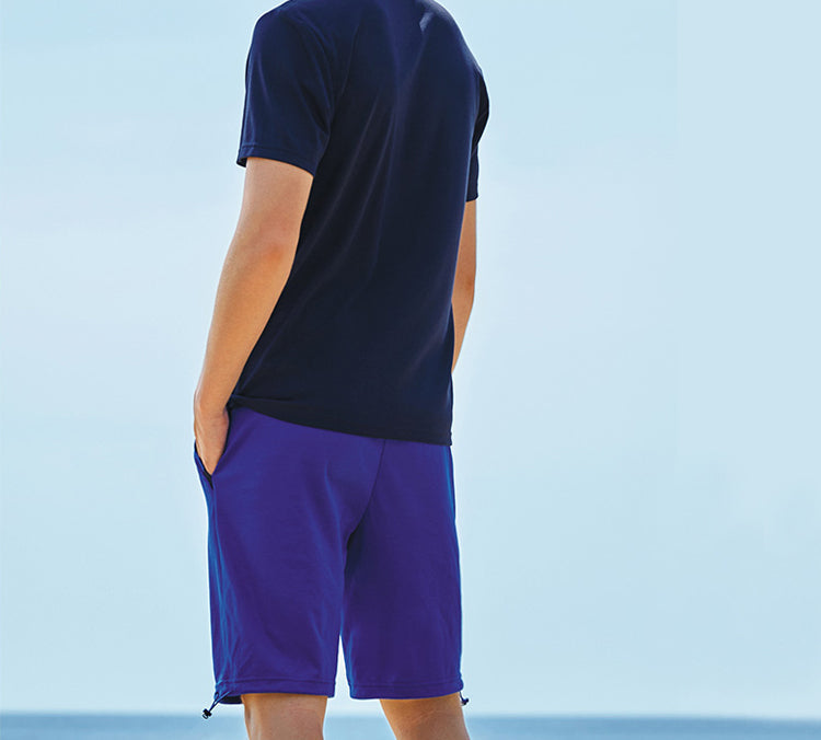 FILA Alphabet Knit Round Neck Casual Sports Short Sleeve Blue F11M028163F-NV