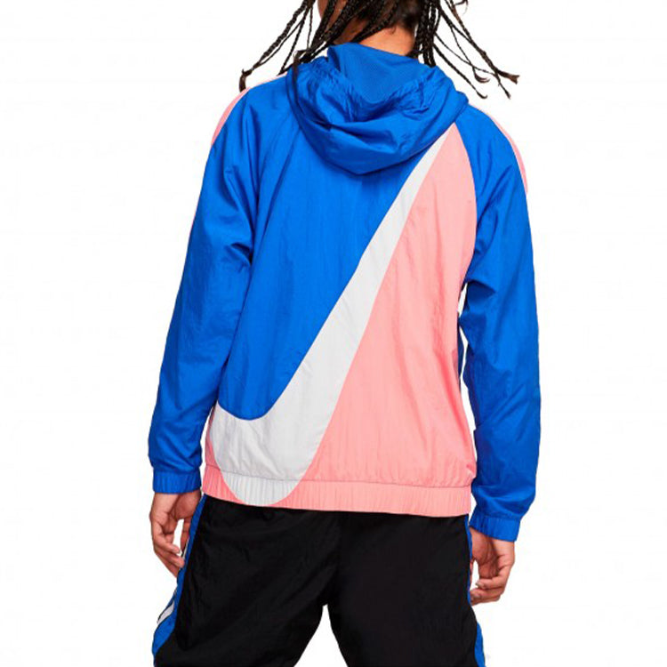 Nike Sportswear Swoosh Casual Half Zipper hooded track Jacket Blue CD0419-480