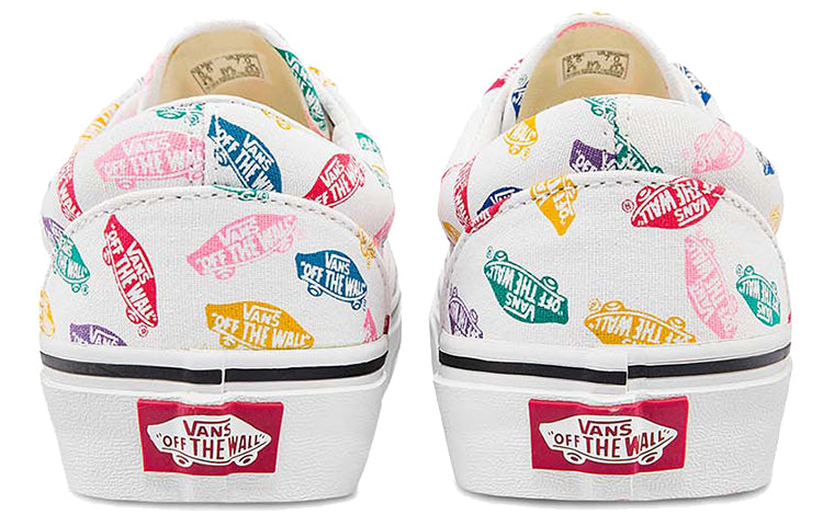 Vans Unisex Era Low-Top Printing Sneakers White Multi-Color VN0A54F19M5