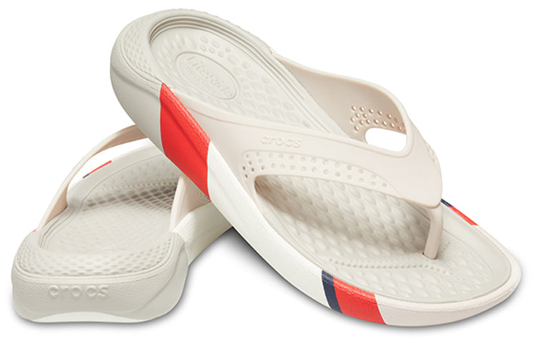 Crocs LiteRide Colorblock Slides 'White Red' 205625-6PL