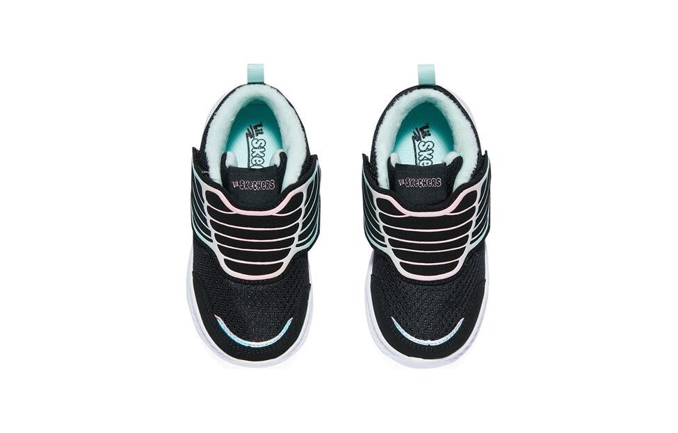 (TD) Skechers Comfy Flex Shoes 'Black Sky Blue' 303017N-BLK