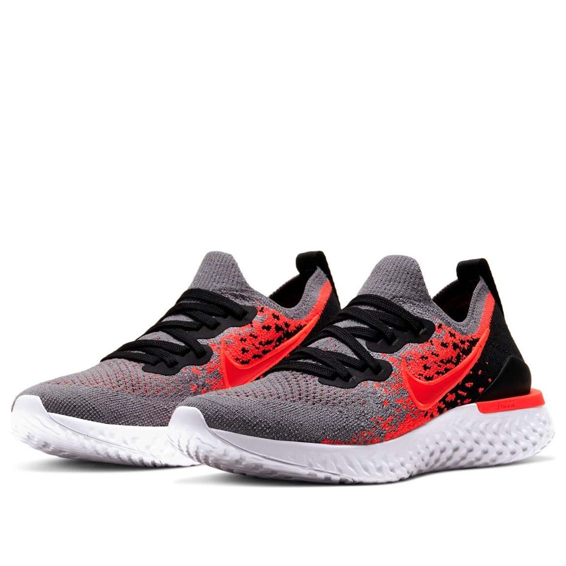 (GS) Nike Epic React Flyknit 2 'Cool Grey Bright Crimson' AQ3243-014