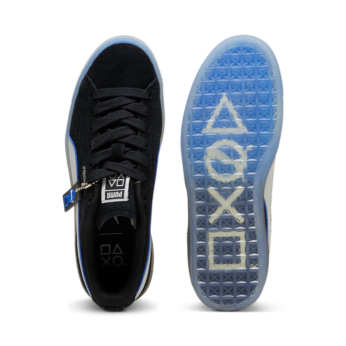 (GS) PUMA PlayStation Suede 'Black Glacial Grey' 396655-02