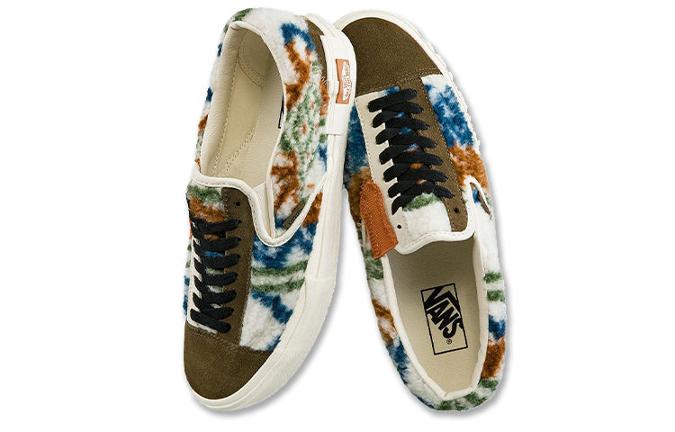 Vans Slip-On Plush Splicing Retro Colorblock Casual Skate Shoes Unisex Green VN0A3WM52UZ