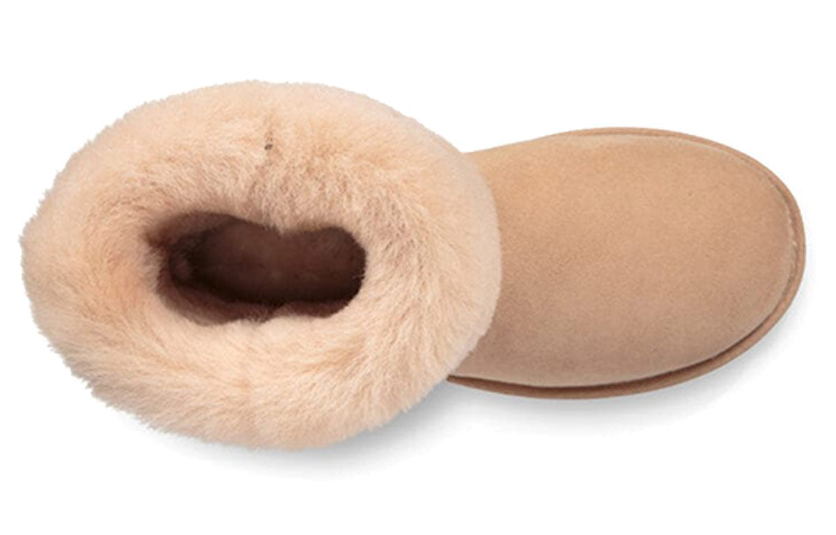 (WMNS) UGG Classic Short II Metallic Fleece Lined Cream Yellow 1019030-DRI