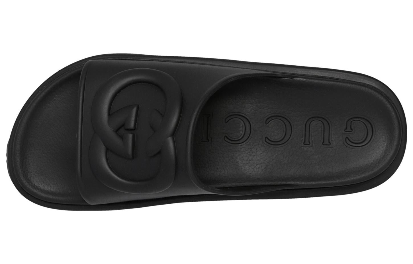 Gucci Interlocking G slide sandal 'Black Rubber' 692380-JF000-1000