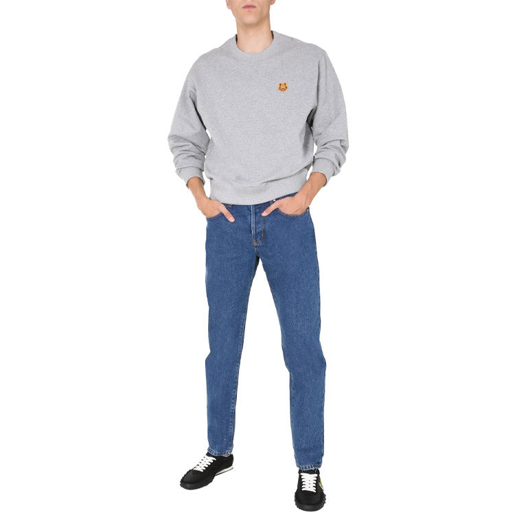 KENZO Small Tiger Head Round Collar Long Sleeve Sports Male Grey FA65SW0034MD-94
