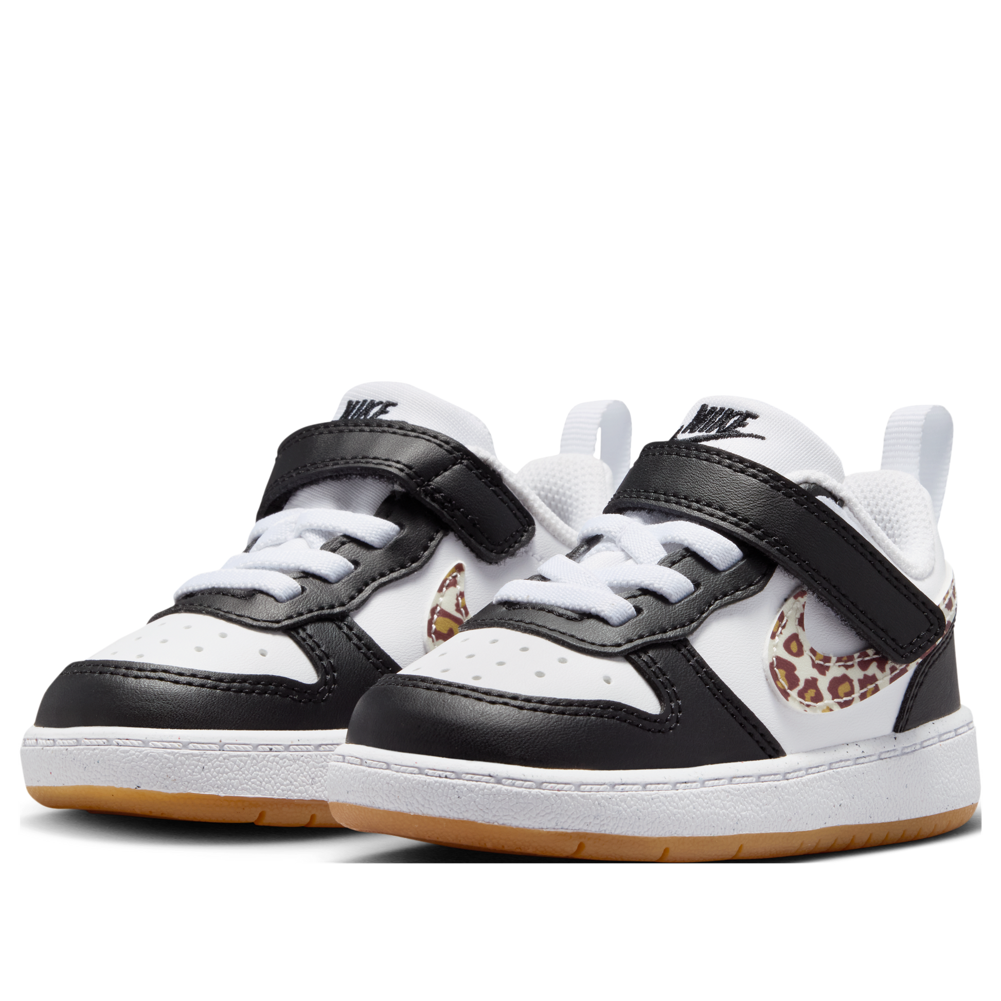 (TD) Nike Court Borough Low 'Black White Leopard Swoosh' IR0565-001