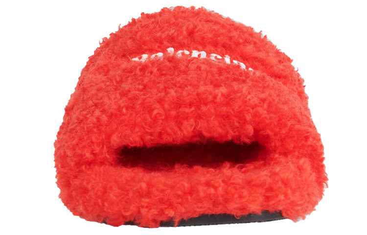 (WMNS) Balenciaga Furry Slides 'Red' 654261W2DO16596