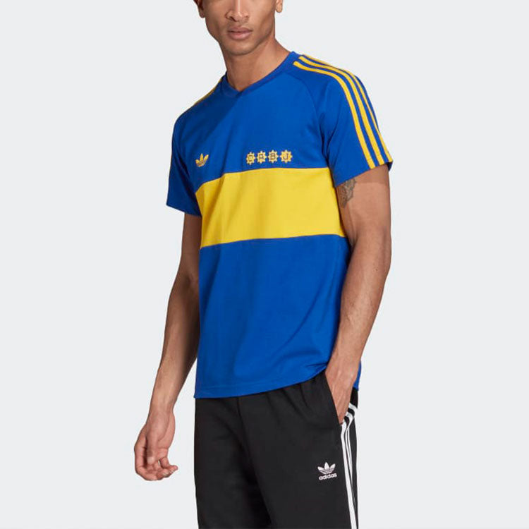 adidas originals Colorblock Back Alphabet Printing Short Sleeve Blue HC0300