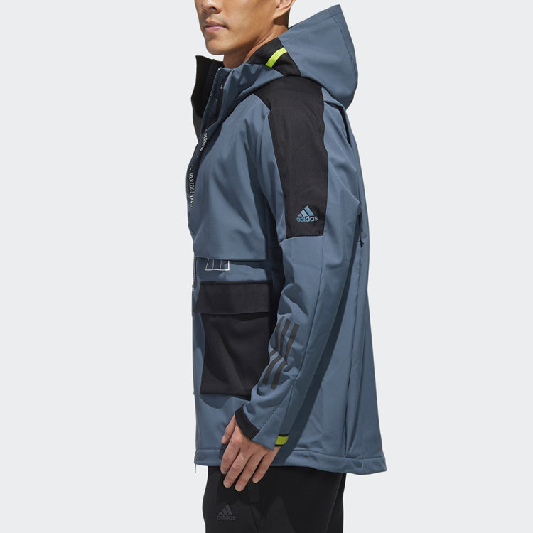 adidas M Tech Outr JKT Zipper Cardigan Casual Sports Hooded Jacket Blue FU6573