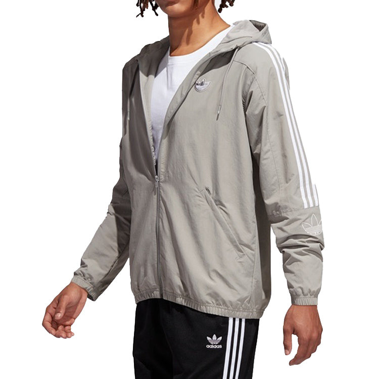 adidas originals Solid Color Sports Jacket Gray ED4689