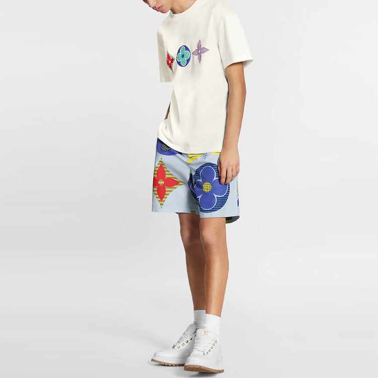 LOUIS VUITTON LV MENS Multicolor Monogram Print Short Sleeve White 1A7WIC