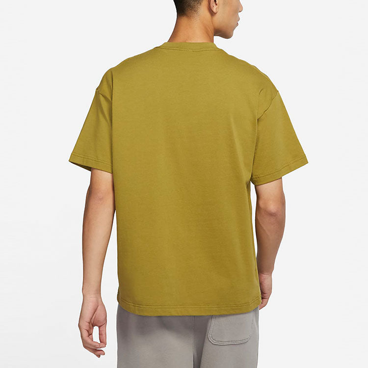 Men's Nike Solo Swoosh Solid Color Sports Round Neck Short Sleeve Desert T-Shirt DA0321-318