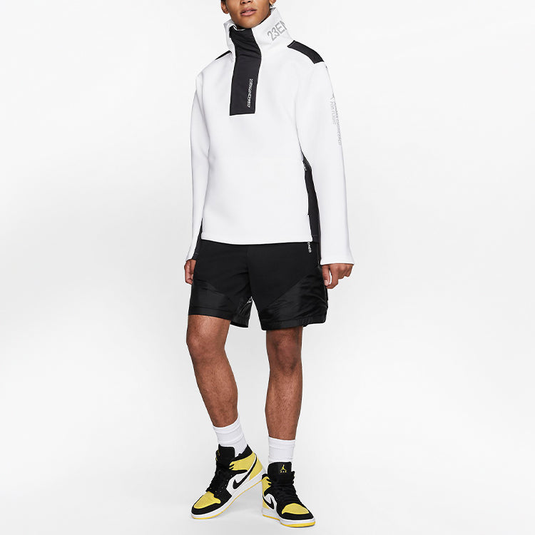 Air Jordan 23 Engineered Stand Collar Knit Contrasting Colors Half Zipper White BQ5738-100