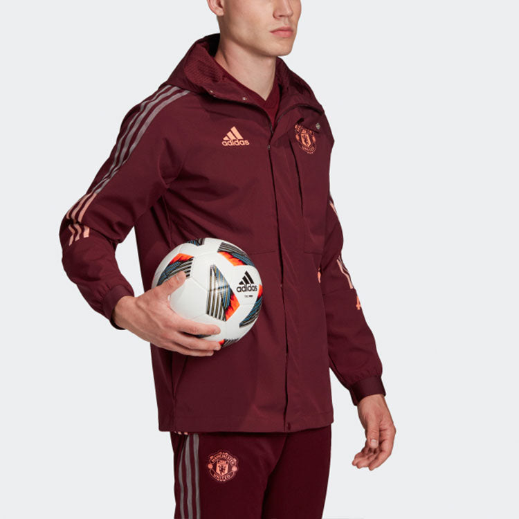 adidas MUFC Travel JKT Manchester United Soccer/Football Sports Hooded Jacket Purple FR3862