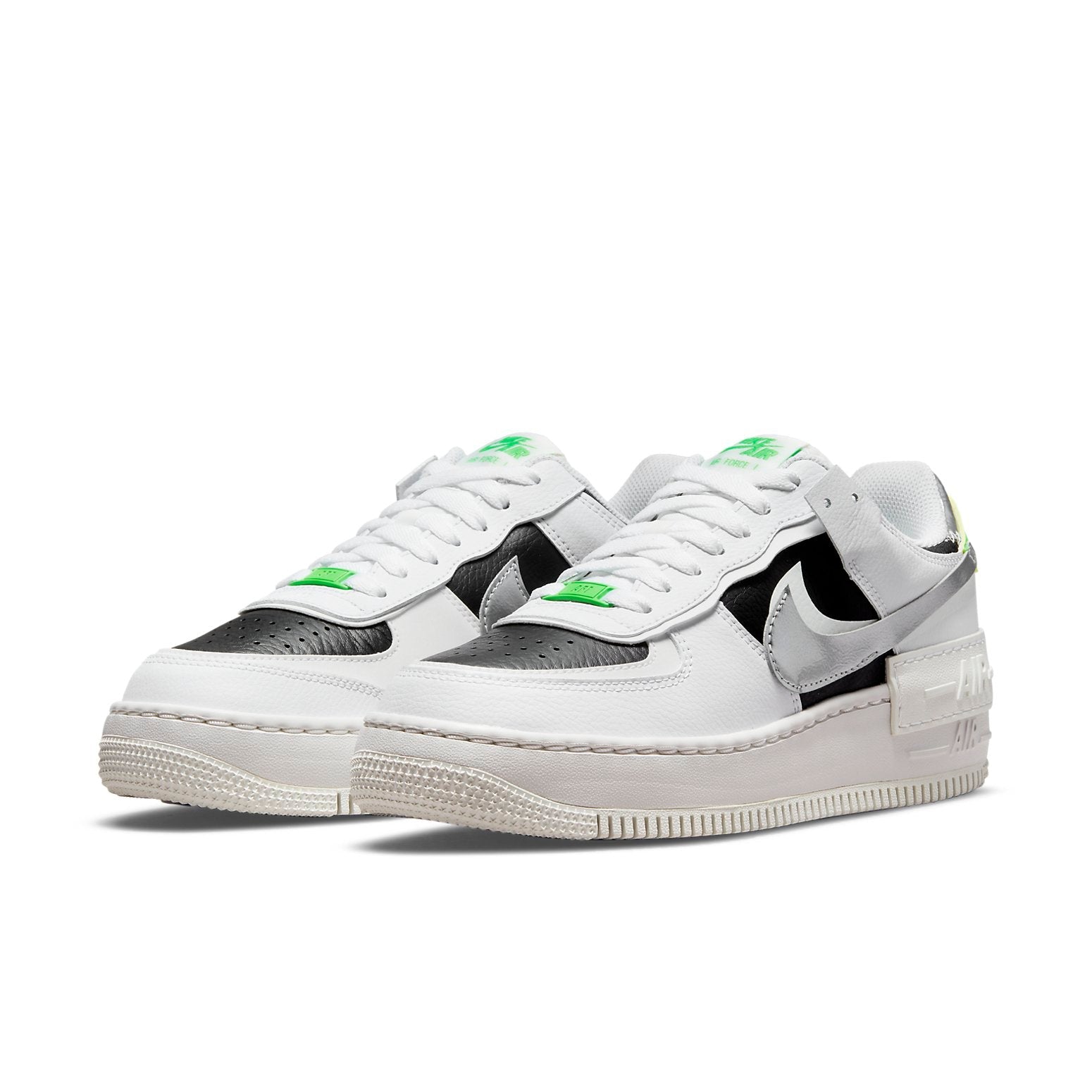 (WMNS) Nike Air Force 1 Shadow 'White Black Metallic Silver' DN8006-100