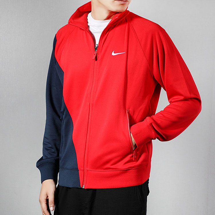 Nike Casual Sports Knit Cardigan Stand Collar Jacket Large Red BV5288-657