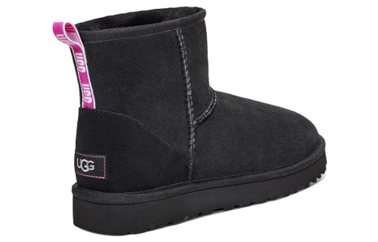 (WMNS) UGG Classic Mini II Graphic Logo High Top Fleece Lined Black 1110083-BNPN