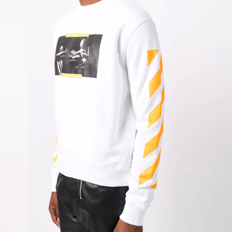 Men's Off-White FW21 Painting Round Neck Ordinary Version White OMBA025F21FLE0090184