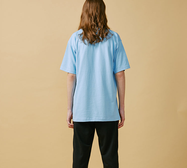 PJs Vigor Multi-Color Pattern Printing Short Sleeve Unisex Blue 20SSTS10314-P
