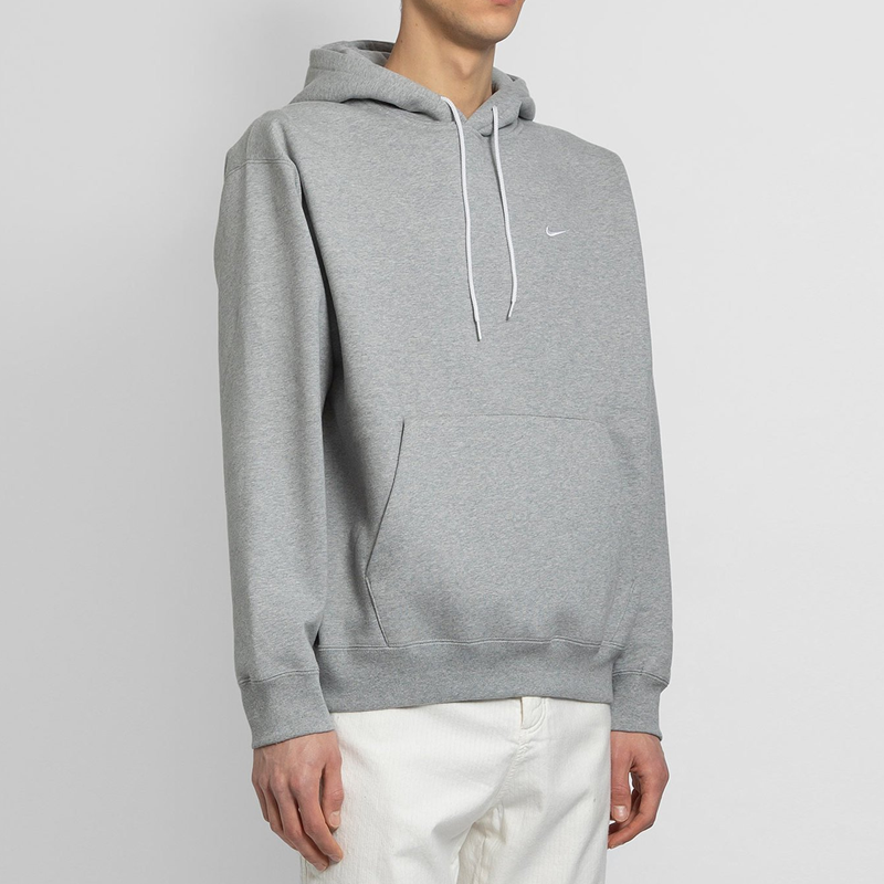 Men's Nike Small Logo Loose Long Sleeves Pullover Hooded Sports Gray CV0552-063