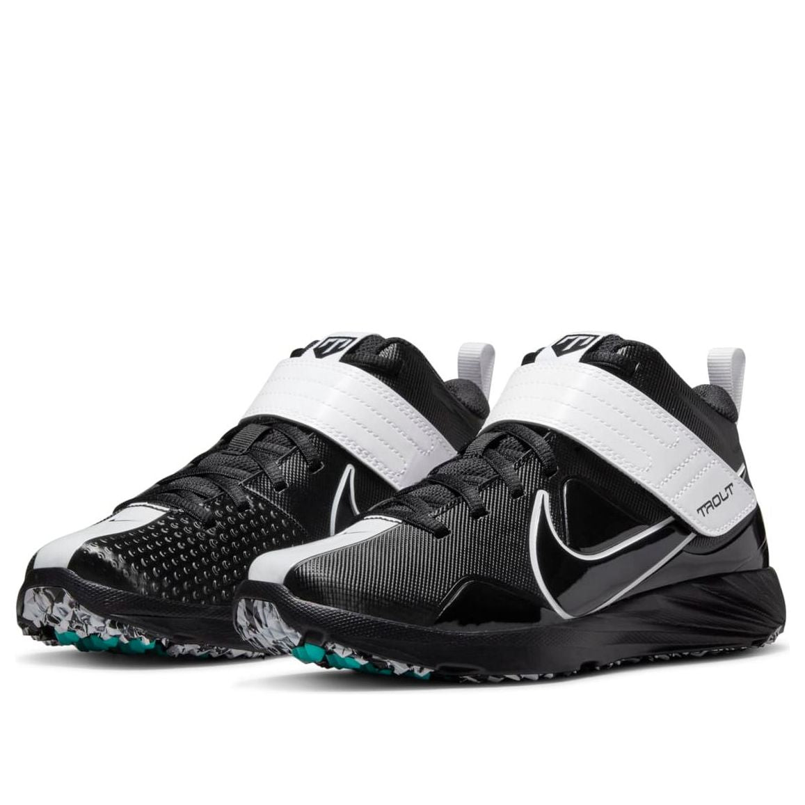 (GS) Nike Force Trout 7 Turf 'Black Dynamic Turquoise' DC9217-005