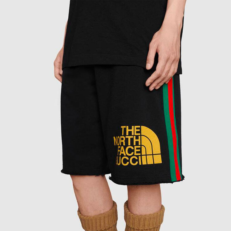 Men's Gucci x THE NORTH FACE Crossover Webbing Printing Cotton Shorts Black 651727-XJDIP-1082