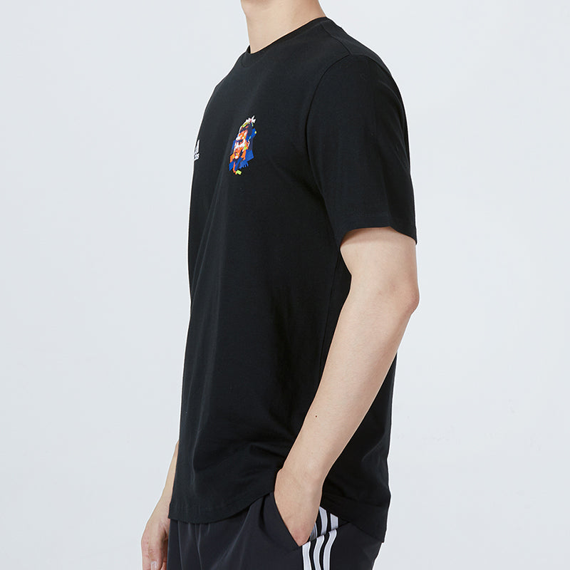 Men's adidas Beckham G T Athleisure Casual Sports Alphabet Round Neck Short Sleeve David Beckham No. 23 Black T-Shirt HA0939