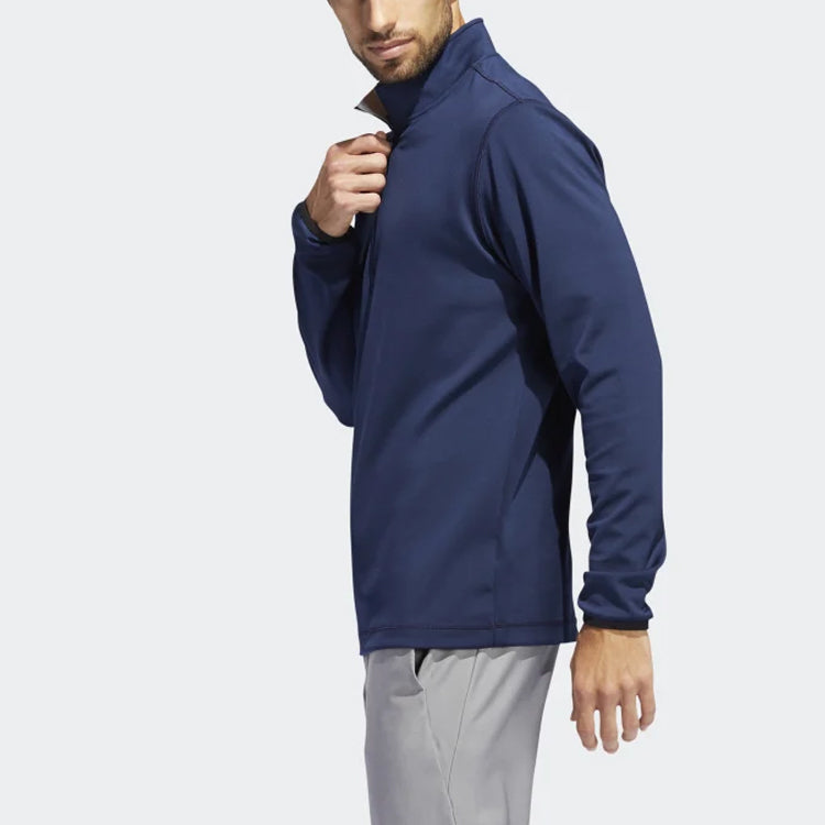 adidas Golf Sports Cardigan Long Sleeves Stand Collar Navy Blue FJ9981