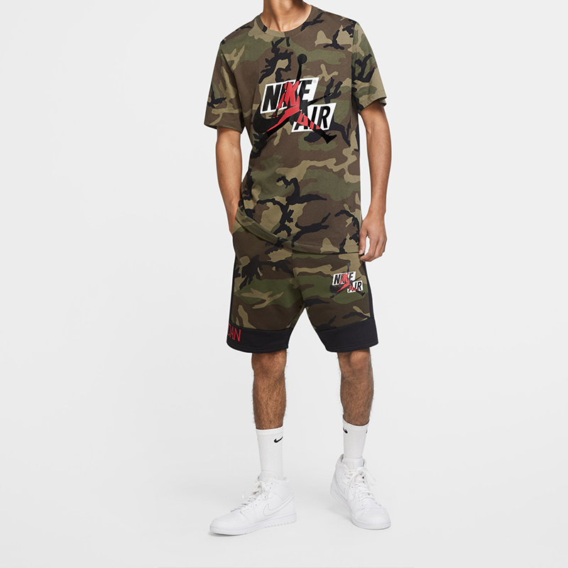 Air Jordan Jumpman Classics Camo Camouflage Tee 'Olive Green' CU2074-222