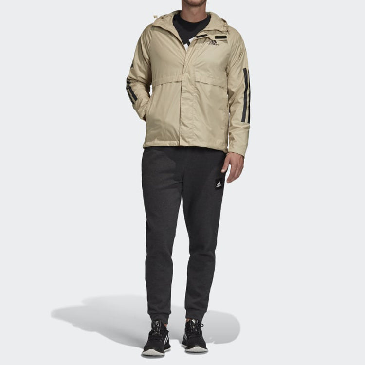 adidas BSC 3S WIND JKT Outdoor Sports Hooded Jacket Khaki FI0624