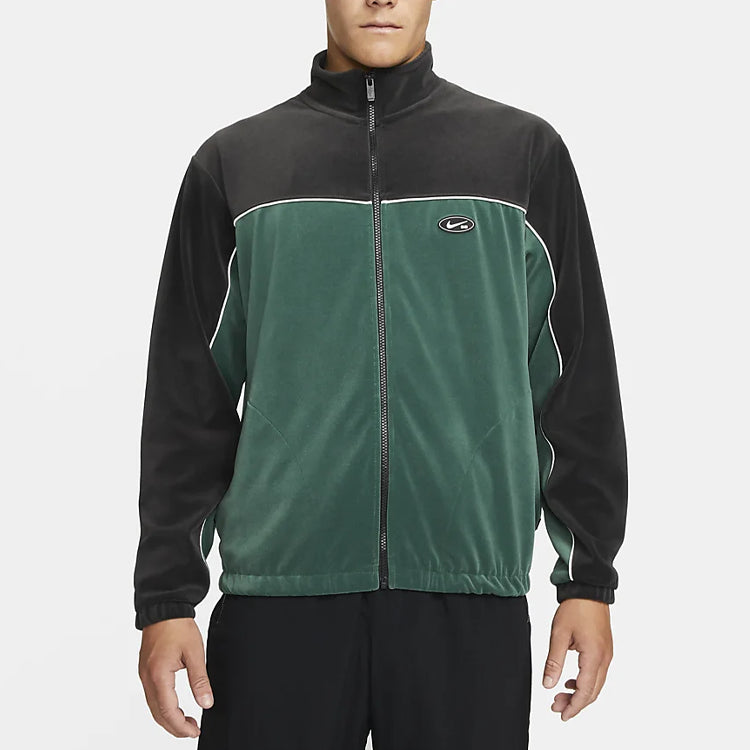 Nike SB Casual Logo Colorblock Velvet Skateboard Jacket Green DD0574-333