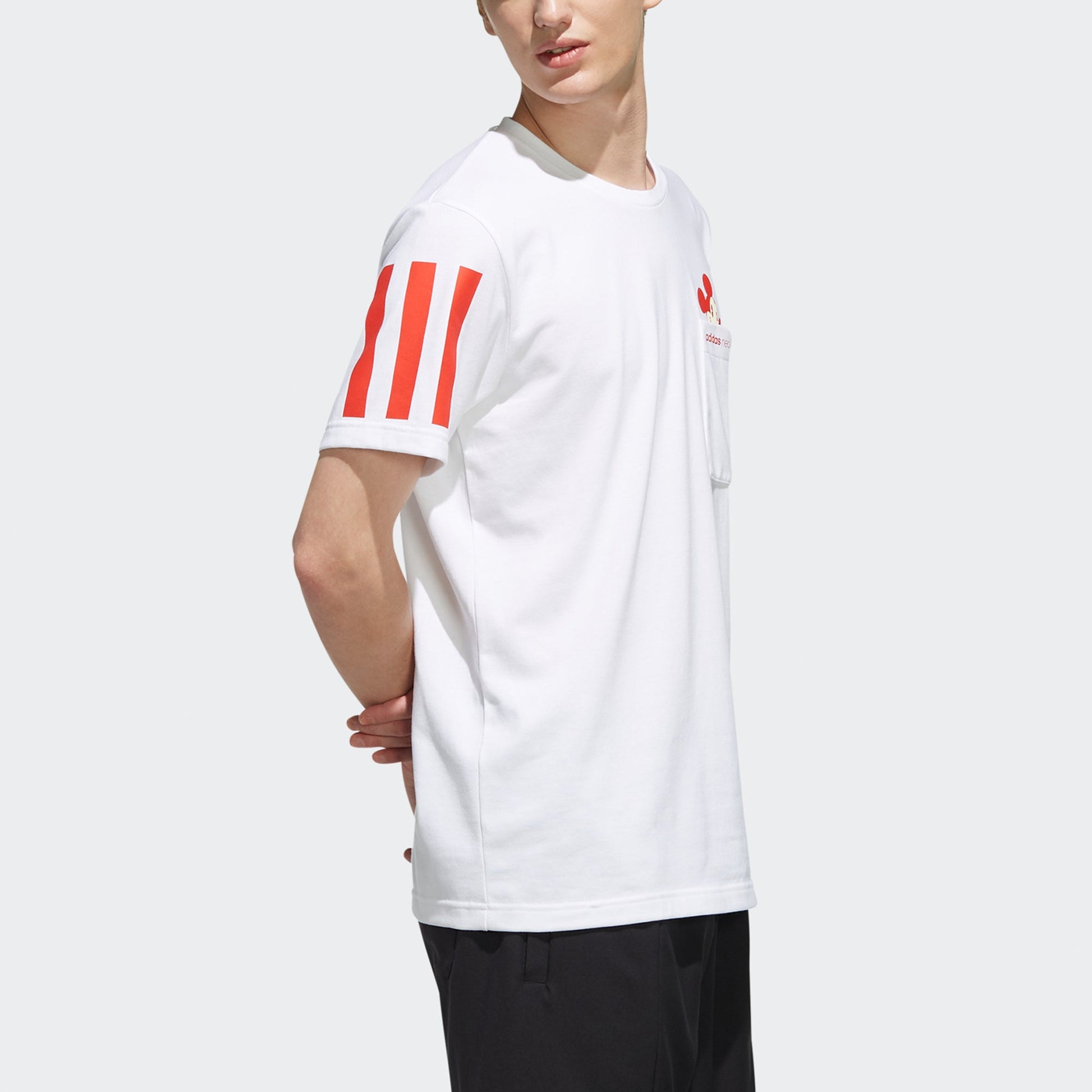 adidas neo Mcky&mnn T1 Casual Sports Mickey Pattern Short Sleeve White EI4542