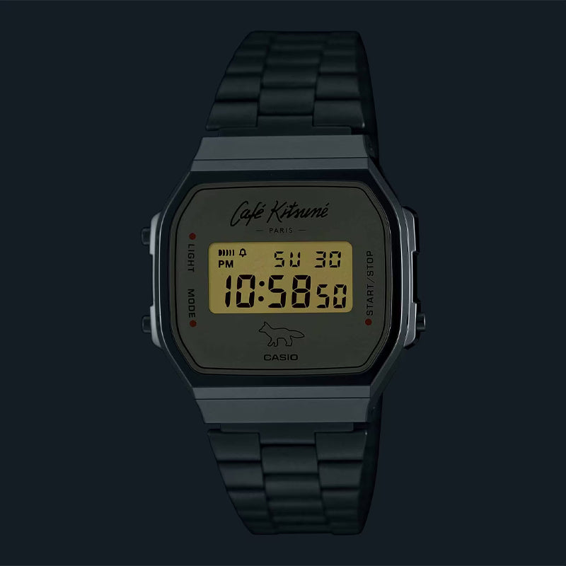 (WMNS) CASIO X Caf Kitsun Digital 'Silver' A168WECK-7A