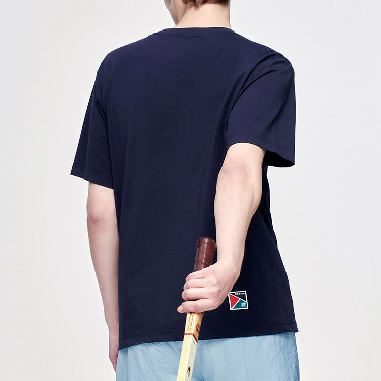 FILA Alphabet Printing Knit Short Sleeve Blue A51M123104F-NV