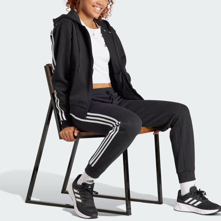 (WMNS) adidas Future Icons 3-Stripes Full Zip Hoodie Asia Sizing 'Black' IN9475