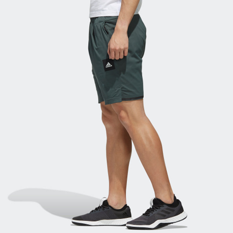 Men's adidas Zipper Pocket Small Logo Green Shorts DZ2220