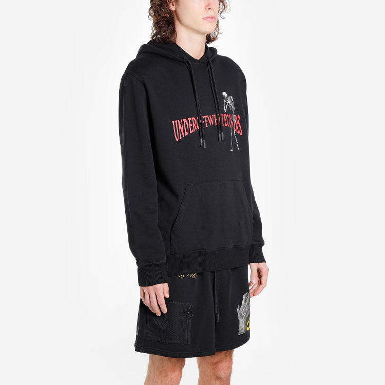 Off-White x UNDERCOVER Crossover Skeleton Printing hooded Long Sleeves Black OMBB046G197620101088