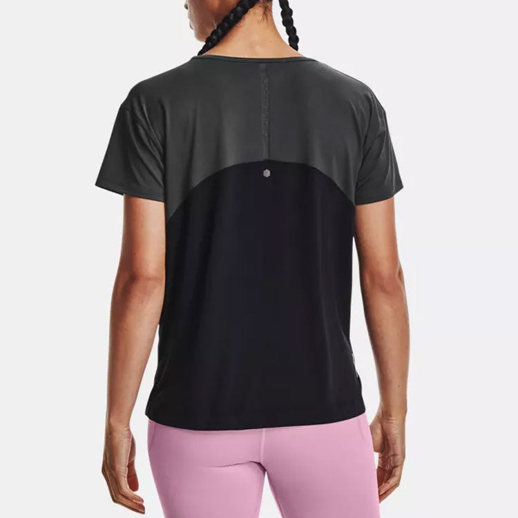 (WMNS) Under Armour Rush Energy Casual Training Sports Short Sleeve Black 1365735-001