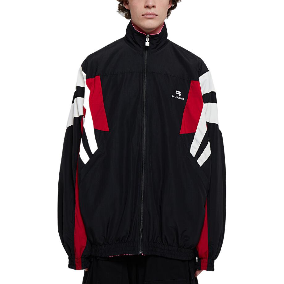 Balenciaga Sporty B Reversible Track Jacket 'Black Red White' 681445TKO481000